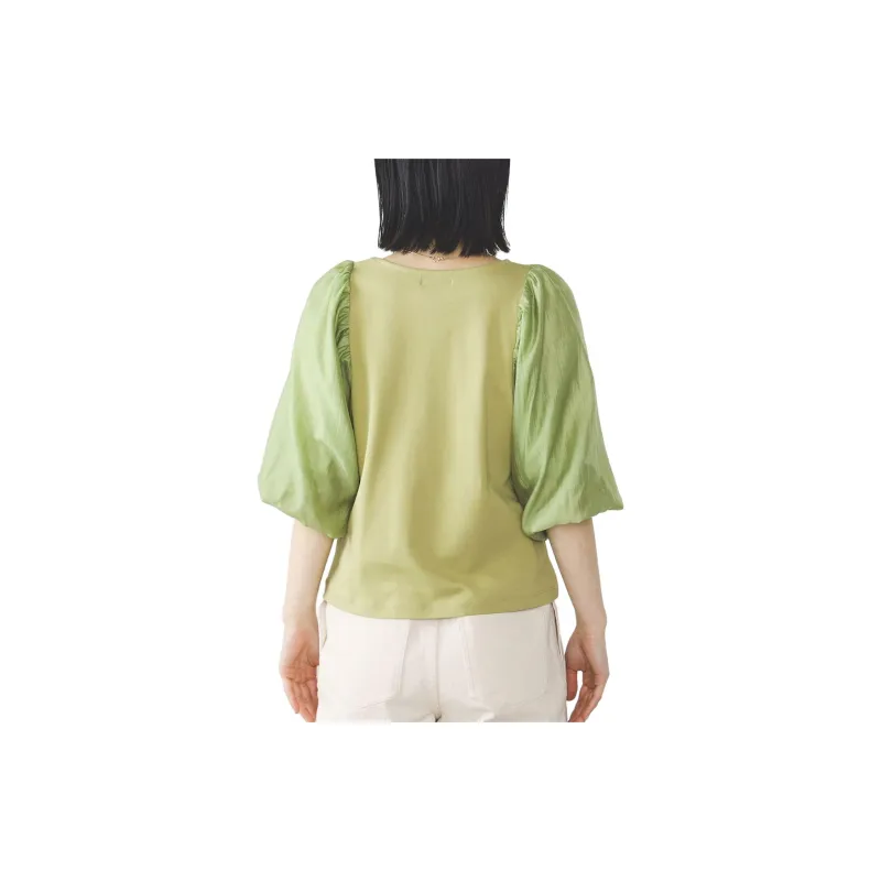 Beams T Shirts Women's Green-2