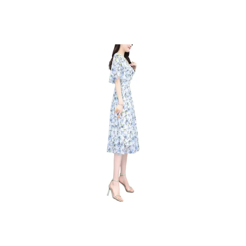 Hang Yi Court Short Sleeved Dress Women's Orchid-4