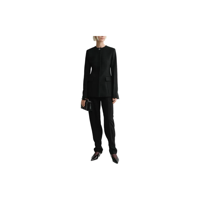 TOTEME Collarless Button Detailed Cinched Jacket-1