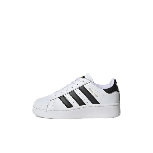 Adidas SUPERSTAR XLG Anti Slip Wear Resistant Low Top Kids' Skateboarding Shoes White Kids'