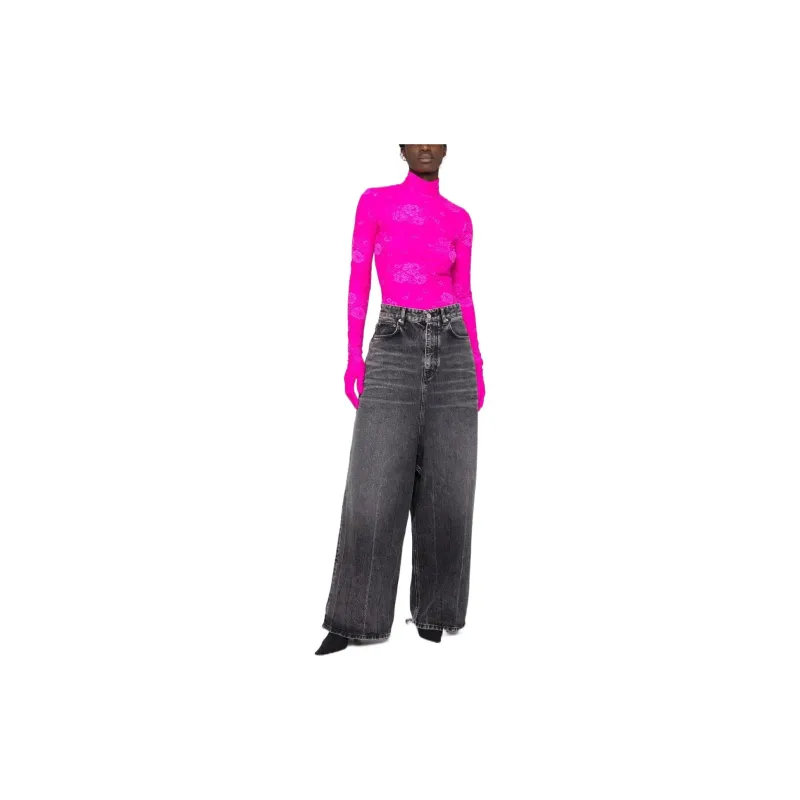 Balenciaga Lace Top With Gloves 'Lipstick Pink'-1