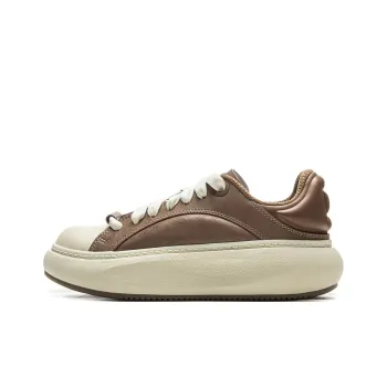LiNing Yun You C4D Anti Slip Wear Resistant Low Top Casual Shoes Women's Brown Yellow