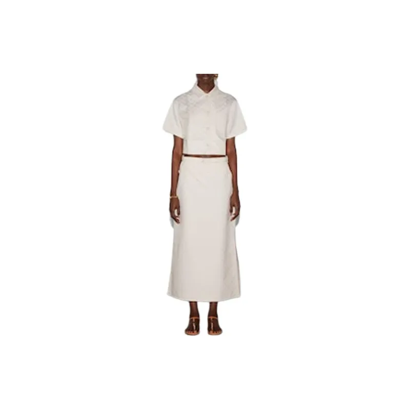 GUCCI Gg Gabardine Midi Skirt-1