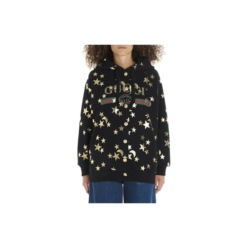 GUCCI Sweatshirt Coat Women's Black-4