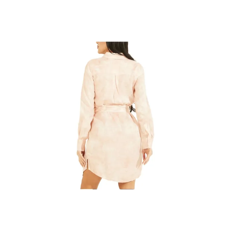 GUESS Eco Shonda Shirt Dress Long-Sleeved Dresses Women's Light Pink-2