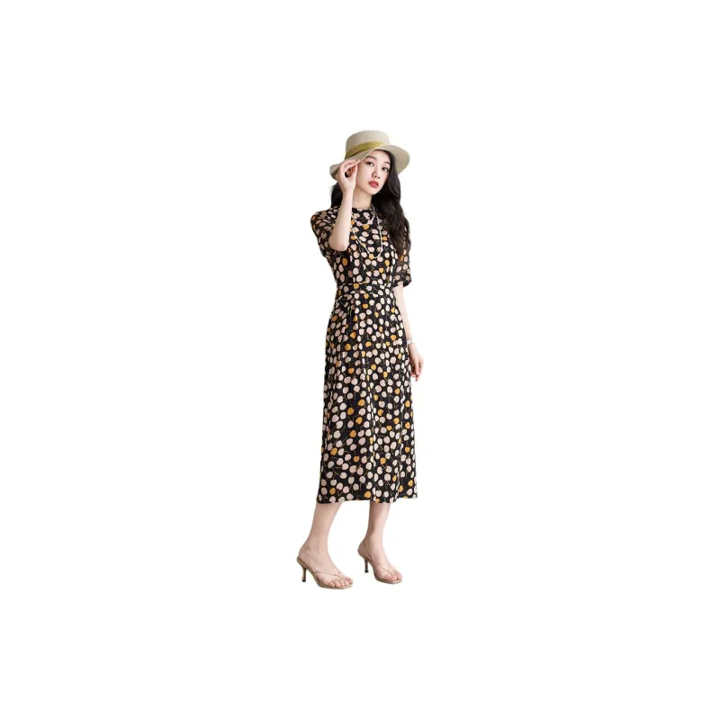 Mylan Short Sleeved Dresses Women's Yellow-2