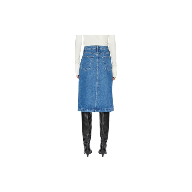 FRAME Denim Long Skirt Women's Blue-3