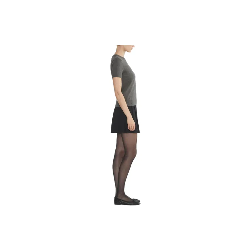 ARITZIA Sunday Best Malva Shortsleeve Sweater Sweater Women's Heather Charcoal/Stone Phoebe Zhennan Charcoal-3