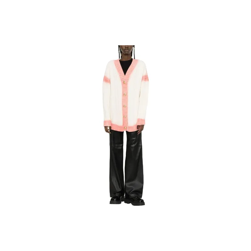 PALM ANGELS Spray Paint Effect Knitted Cardigan-1