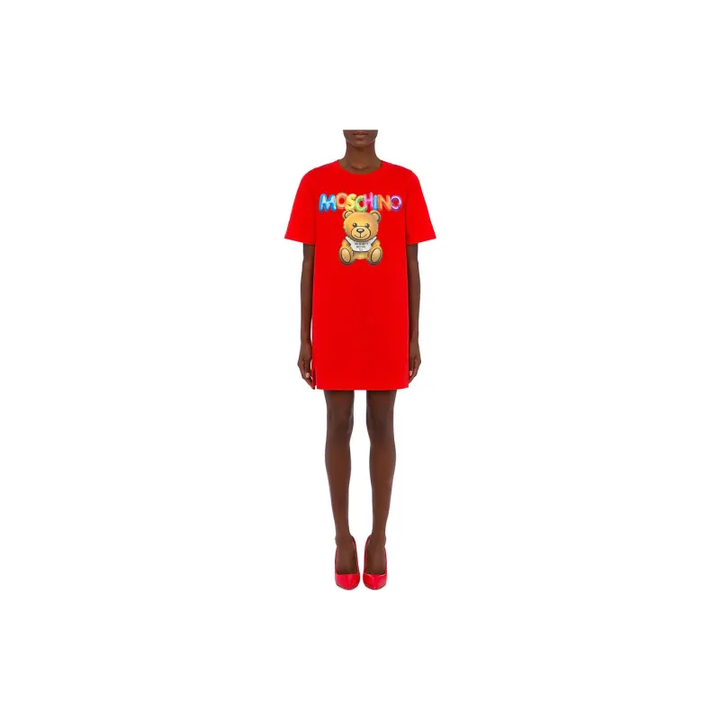 MOSCHINO Short Sleeved Dresses Women's Red-1