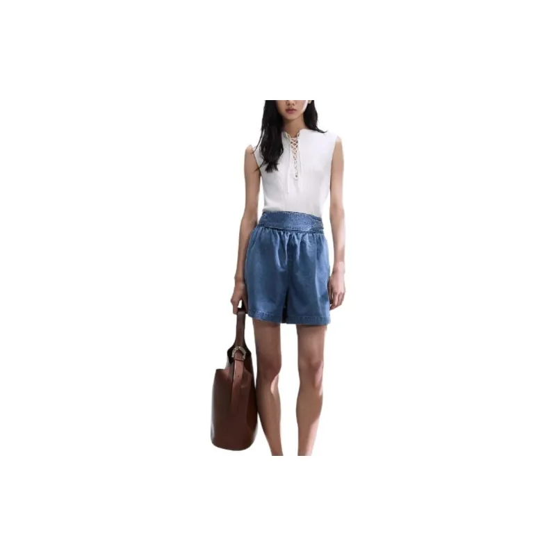 H&M Denim Shorts Women's Denim Blue-1