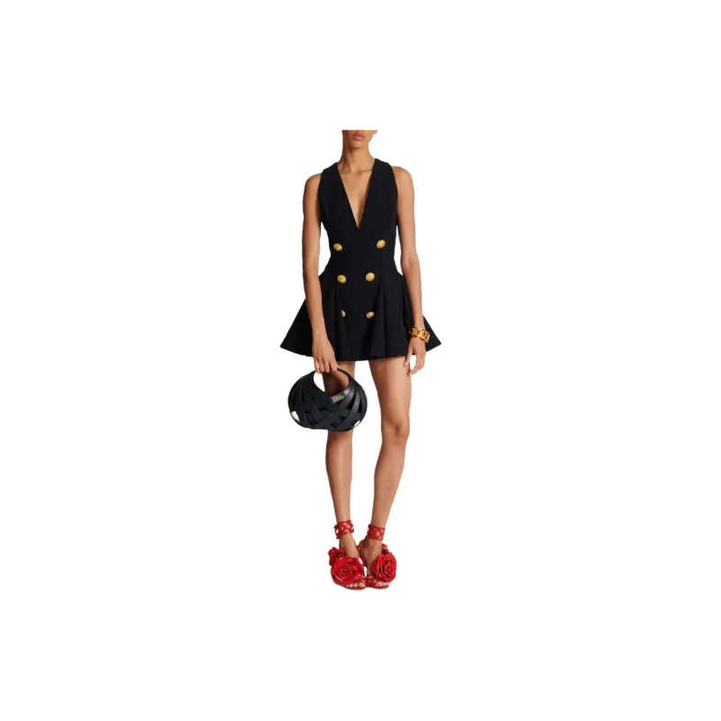 BALMAIN Double-breasted Flared Minidress-1