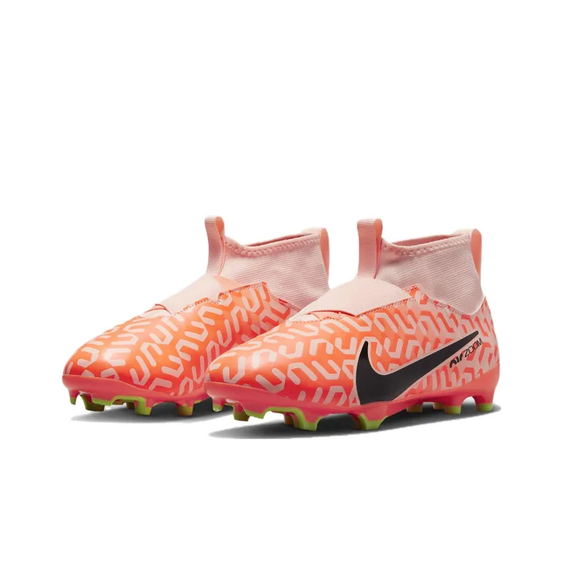 Nike Mercurial Superfly 9 Wear-Resistant Mid-Top Kids' Soccer Shoes Orange Teenagers-2