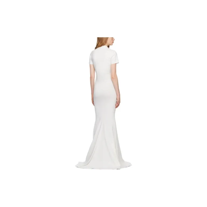 Balenciaga Short-Sleeved Dresses Regular Fit Women's White-1