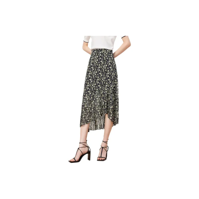 JZ. ANNAKRO Casual Long Skirts Women's Heather Black-1