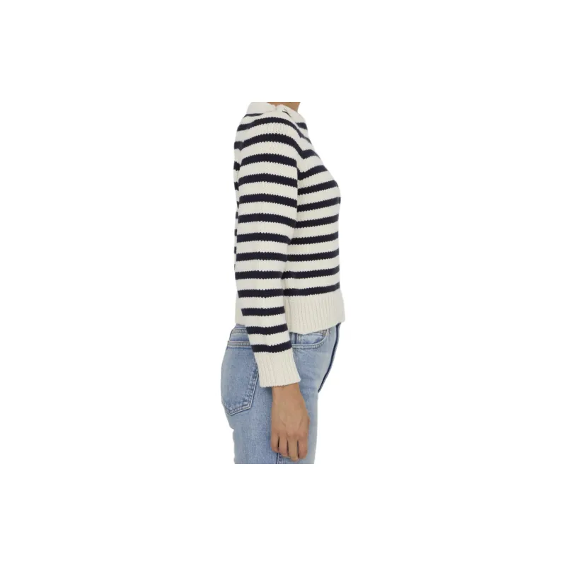 CELINE Boat Neck Marinière Sweater In Cashmere-3