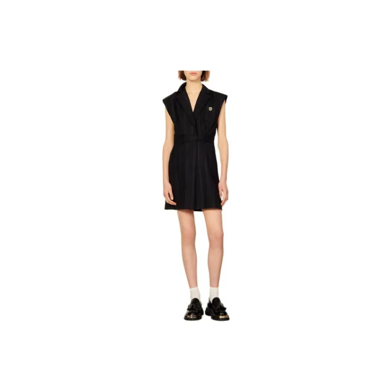 Sandro Sleeveless Dress Women's Black-2