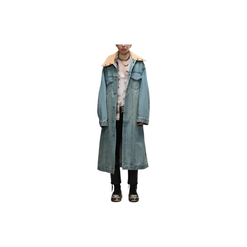 R13 FW24 Coats Women's Light Blue-1
