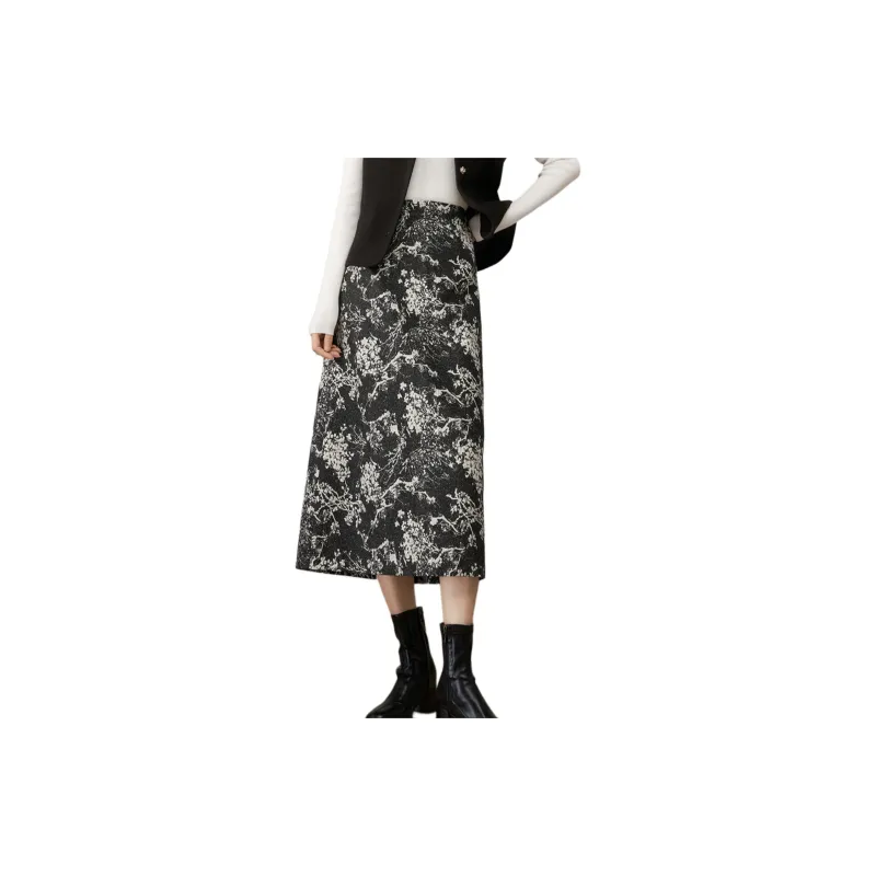 YALIDA Casual Long Skirts Women's Black-1
