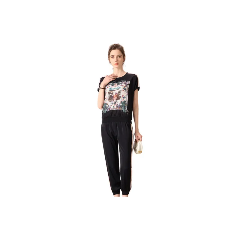 FENHONGMALI Casual Suit Women's Navy Blue-1