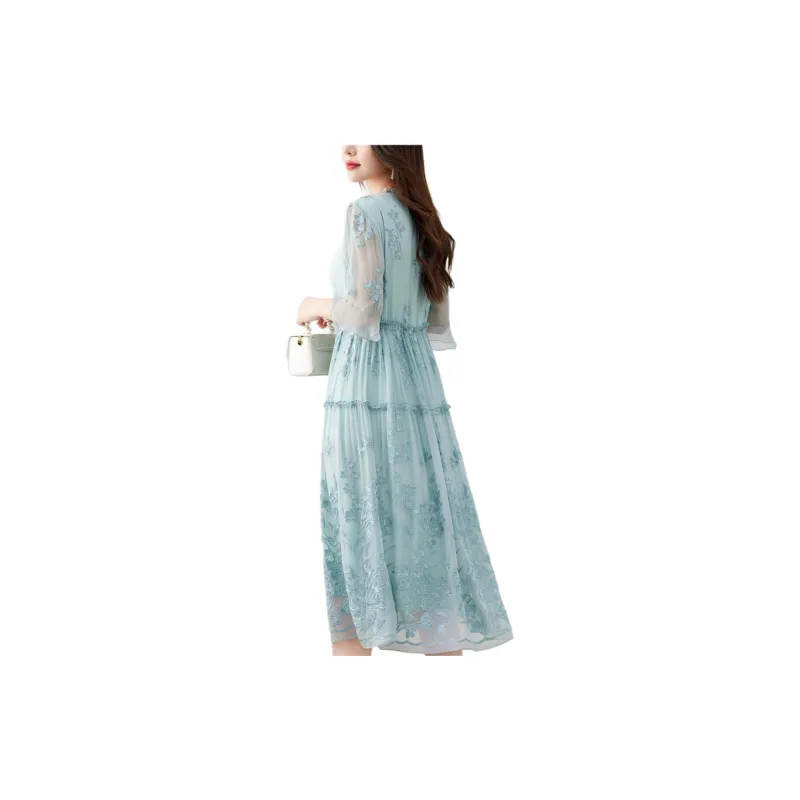 Yi Mengyuan Long Sleeved Dresses Women's-10