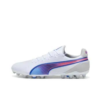 PUMA King Ultimate MG Rubber Short Studs Artificial Ground Anti Slip Wear Resistant Soccer Shoes Men's White Blue
