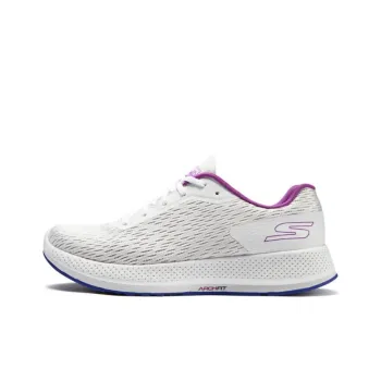 Skechers Cushioning Anti Slip And Wear Resistant Low Top Running Shoes Women's Purple White
