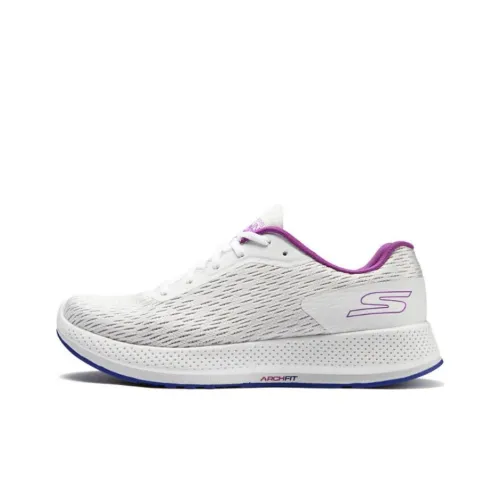 Skechers Cushioning Anti mermaid And Wear Resistant Low Top Running Shoes Women's Purple White