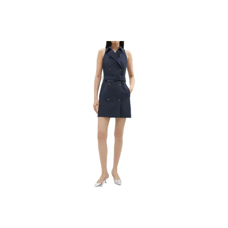 THEORY Sleeveless Dress Women's Deep Sea Blue-3