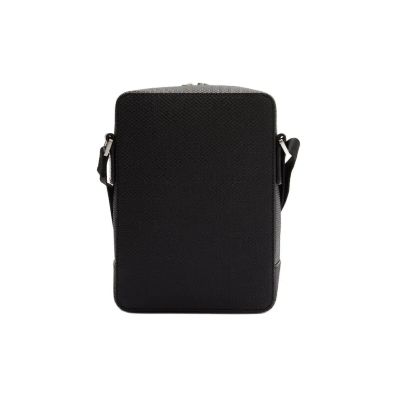 LACOSTE Leather Camera Bag, Shoulder Bag, Crossbody Bag Unisex Black-1
