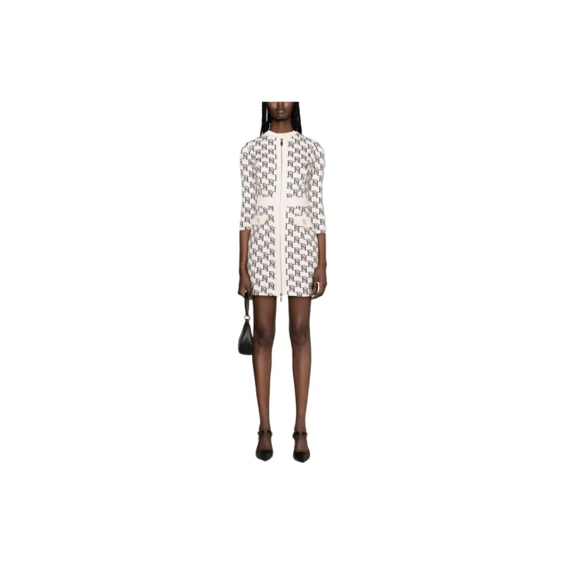 Elisabetta Franchi SS24 Long-Sleeved Dresses Women's White-1