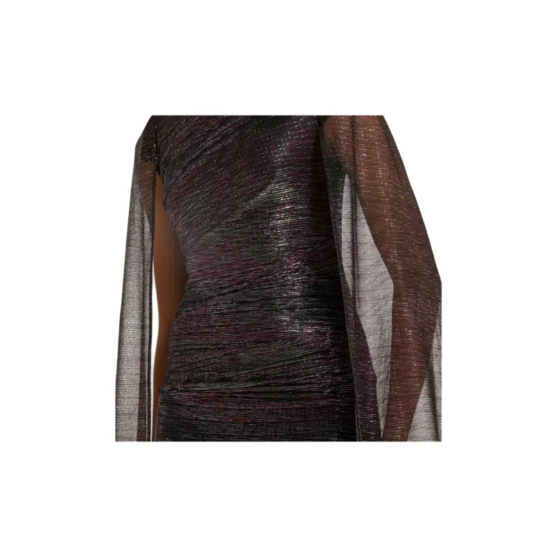 Talbot Runhof Cape Lurex effect Gown-3