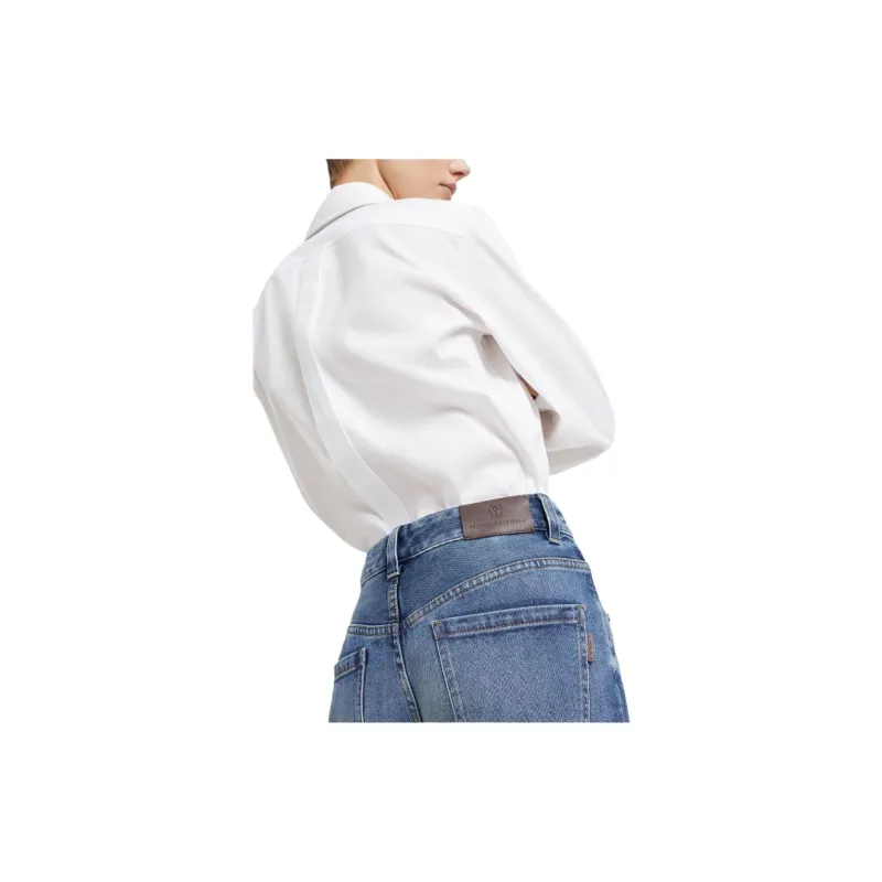 Brunello Cucinelli Logo Patch High Waist Straight Leg Jeans-4