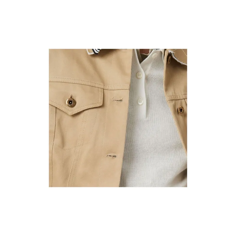 MIU MIU Logo embroidered Chino Cropped Jacket-4