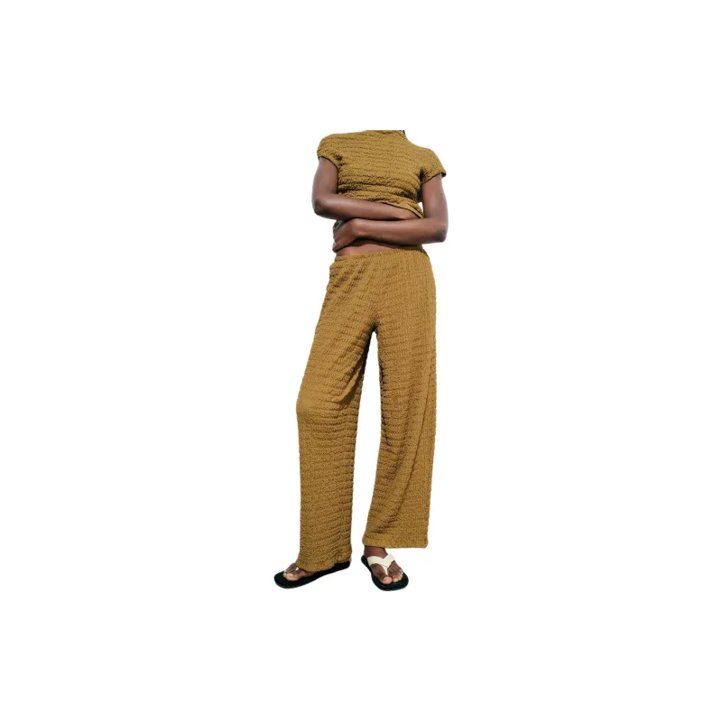 ZARA Casual Pants Women's Olive Green-2