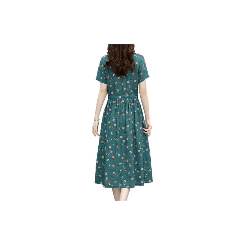 H YXIANG Short Sleeved Dresses Women's-3