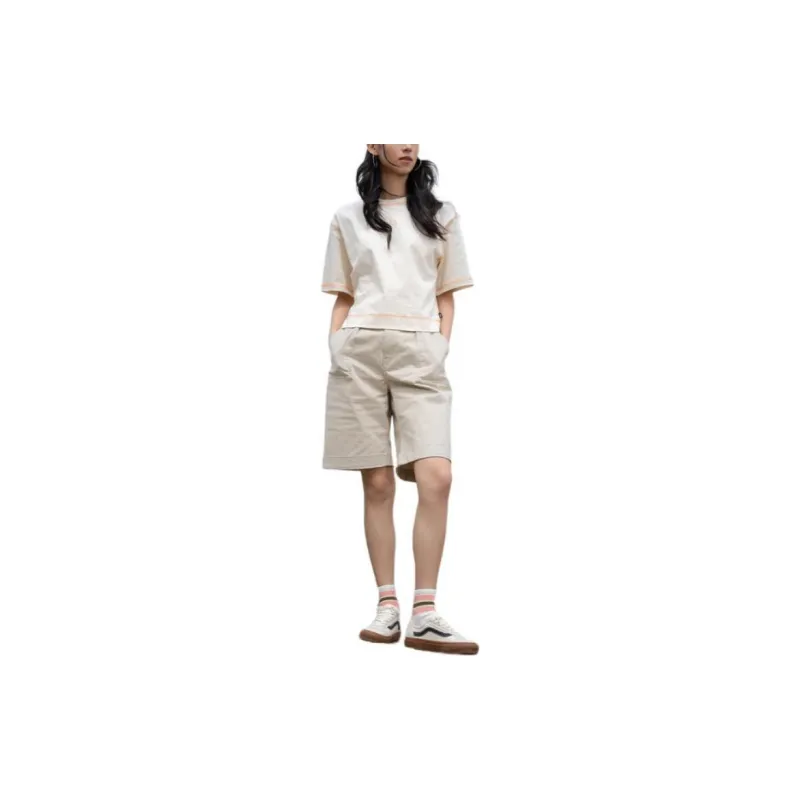 Vans Drop Shoulder Sleeve T Shirt Women's Vintage White-3