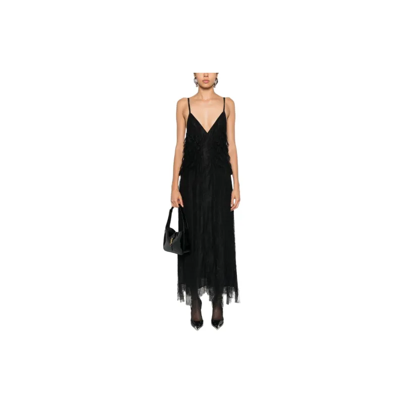 Blumarine Ruffled Long Lace Dress-1