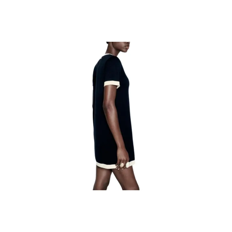 ZARA Short Sleeved Dresses Women's Sea Blue/Nude-3