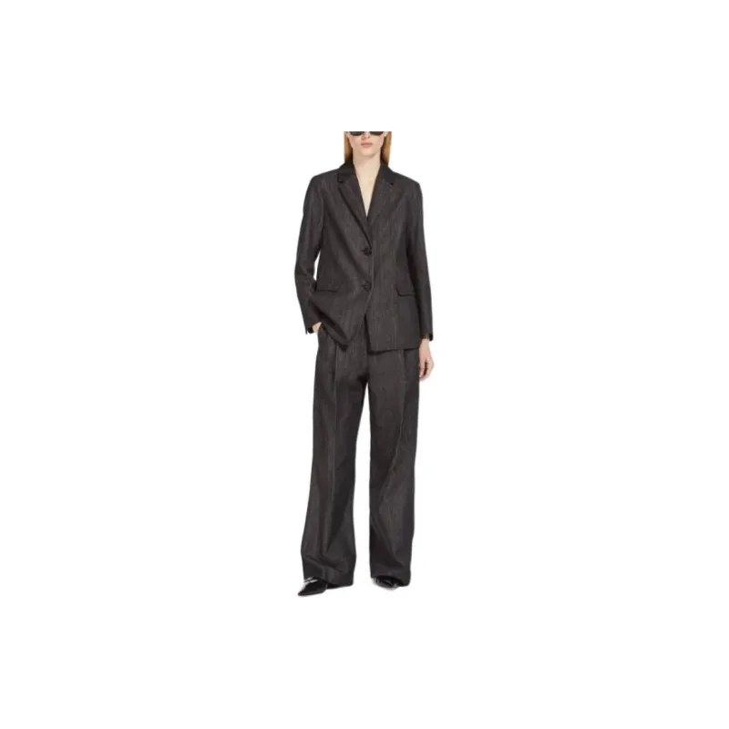 ’S MAX MARA Murano Collection Denim-Look Cotton Jacket Jackets Coats Women's Black-1