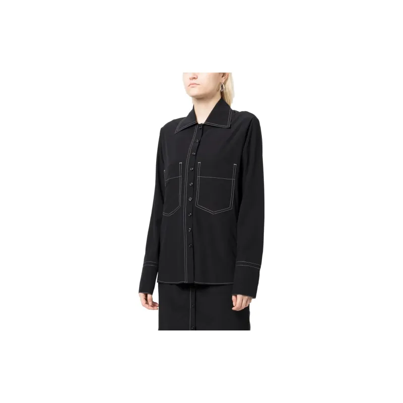 LOW CLASSIC Contrasting stitch Straight cut Shirt-2
