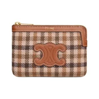 CELINE Fabric Coin Purses Card Holders Women's Brown & Multicolor