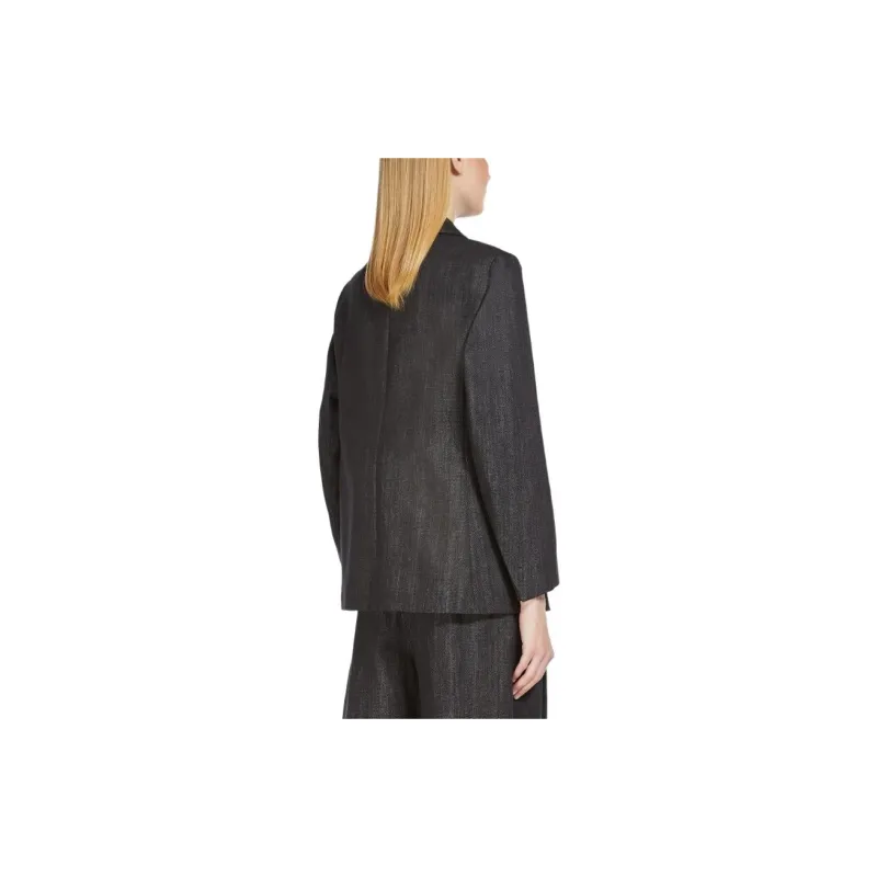 ’S MAX MARA Murano Collection Denim-Look Cotton Jacket Jackets Coats Women's Black-3