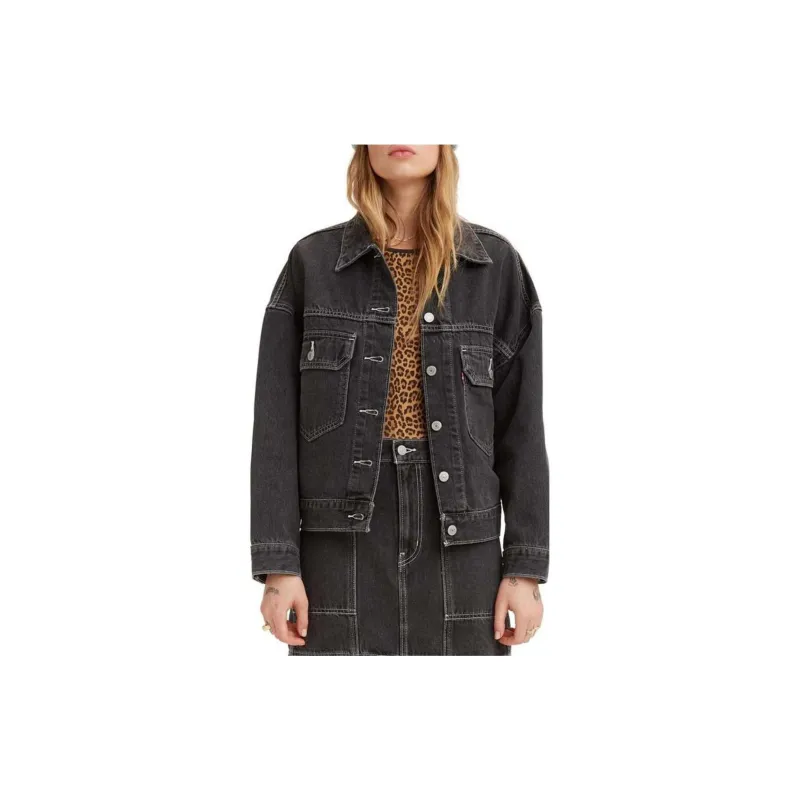 Levis Denim Jackets Women's Black-1