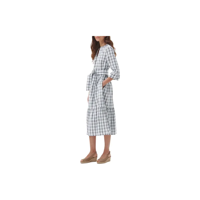 BARBOUR Barbour Seamills Midi Long-Sleeved Dresses Women's White-4