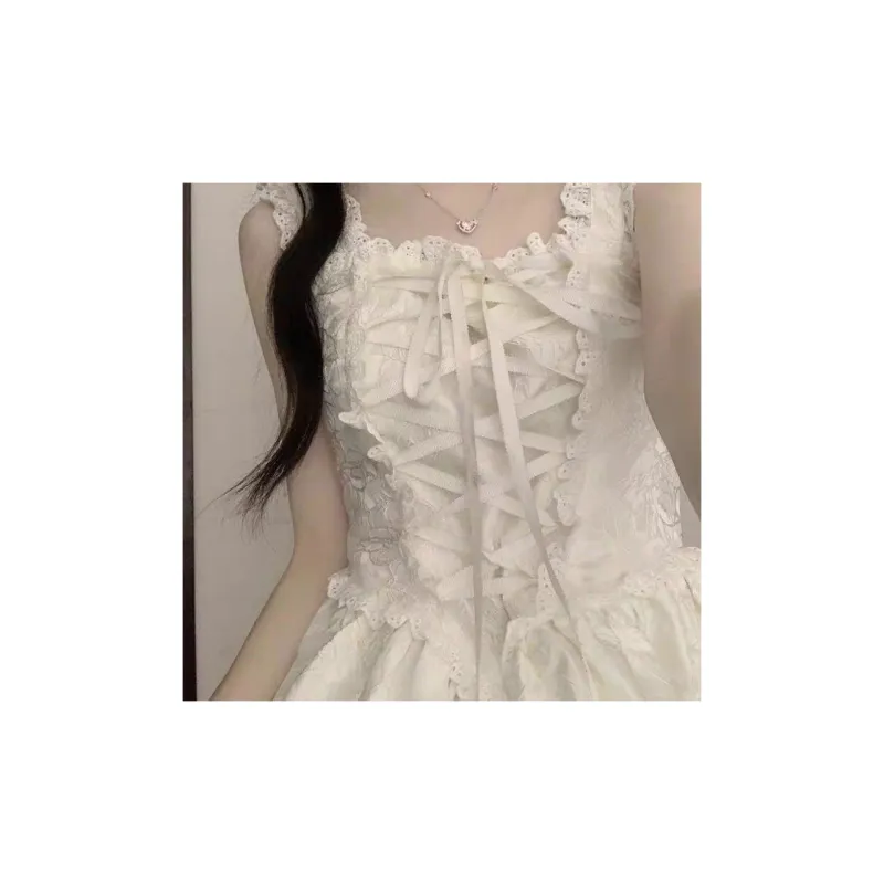 KUNZHUDAXIANG Slip Dress Women's White-4
