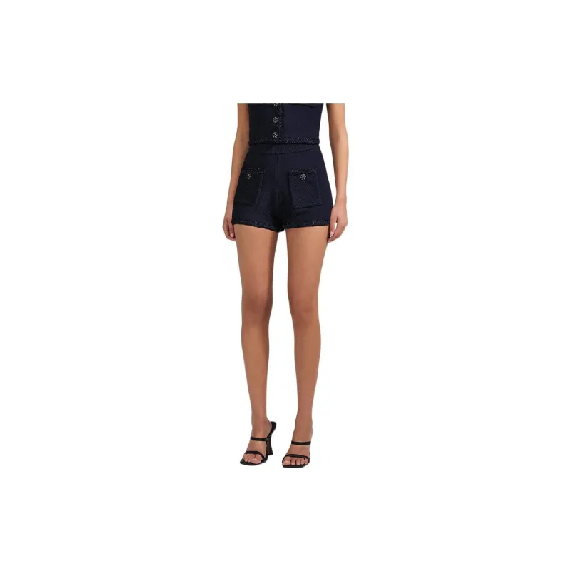 Self portrait SS23 Casual Shorts Women's Navy Blue-3