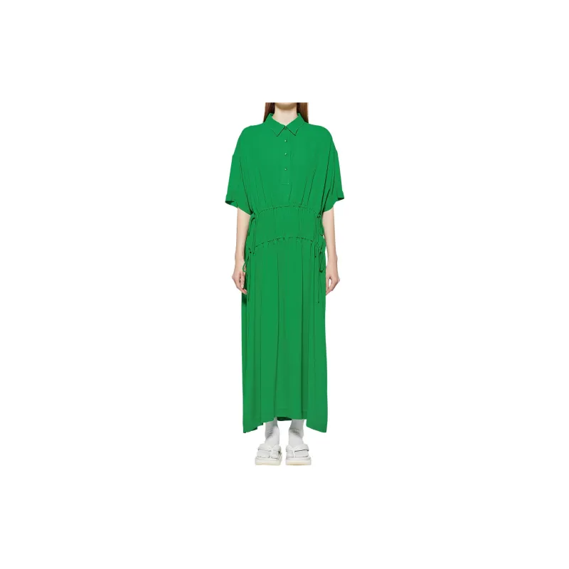 Onitsuka Tiger WS LONG DRESS Short Sleeved Dress Women's Green-2