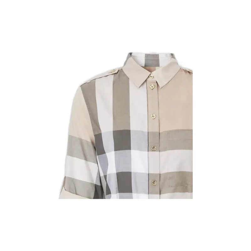 Burberry FW22 Long Sleeved Dress Women's Light Stone-1