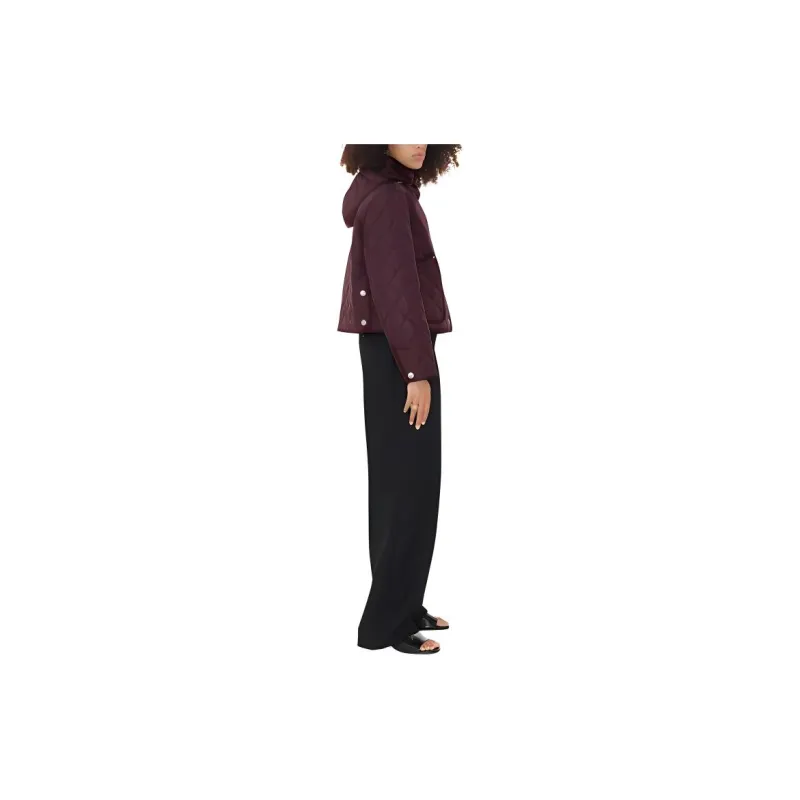 Burberry Jackets Coats Women's Dark Purple Red-4